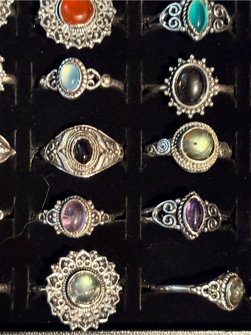 Gorgeous Gemstone Rings .925 Sterling Silver Multicolor - Women Jewelry Sz 5-9.5 - Picture 11 of 11